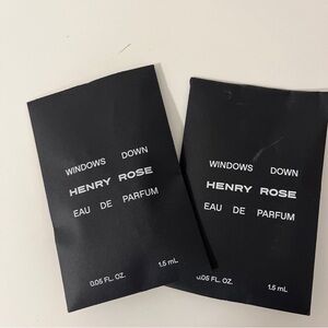 Set of 2 Henry Rose WINDOWS DOWN EDP Samples .05 oz. Each Sealed